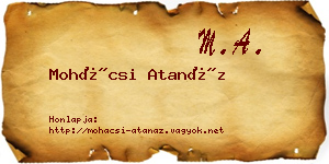 Mohácsi Atanáz névjegykártya